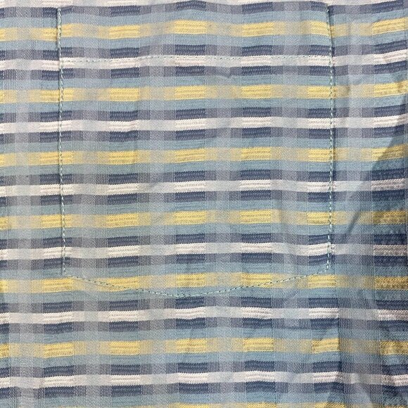 Tommy Bahama Shirt M Blue Green Silk Cotton Blend Short Sleeve - Picture 5 of 8